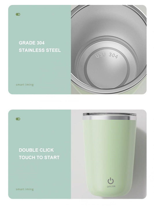 350ml Automatic Self Stirring Mug Coffee Milk Juice Mixing Cup Electric Stainless Steel Lazy Rotating Mug Magnetic Stirring Cup Kitchen Gadgets