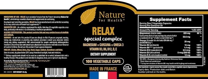 Relax Special Complex - Dietary Supplement Supporting Well-Being - Multivitamins, Omega 3, Curcuma & Minerals - Sugar & Gluten-Free - 100 Vegetable Caps