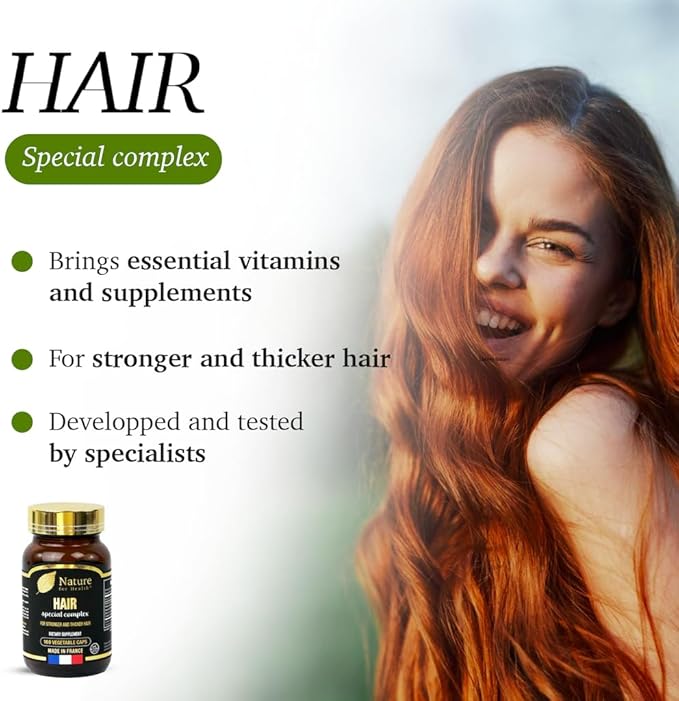 Hair Special Complex - Dietary Supplement for Stronger & Thicker Hair - Keratin, Vitamins & Minerals - Sugar & Gluten-Free - Made in France - 100 Vegetable Caps