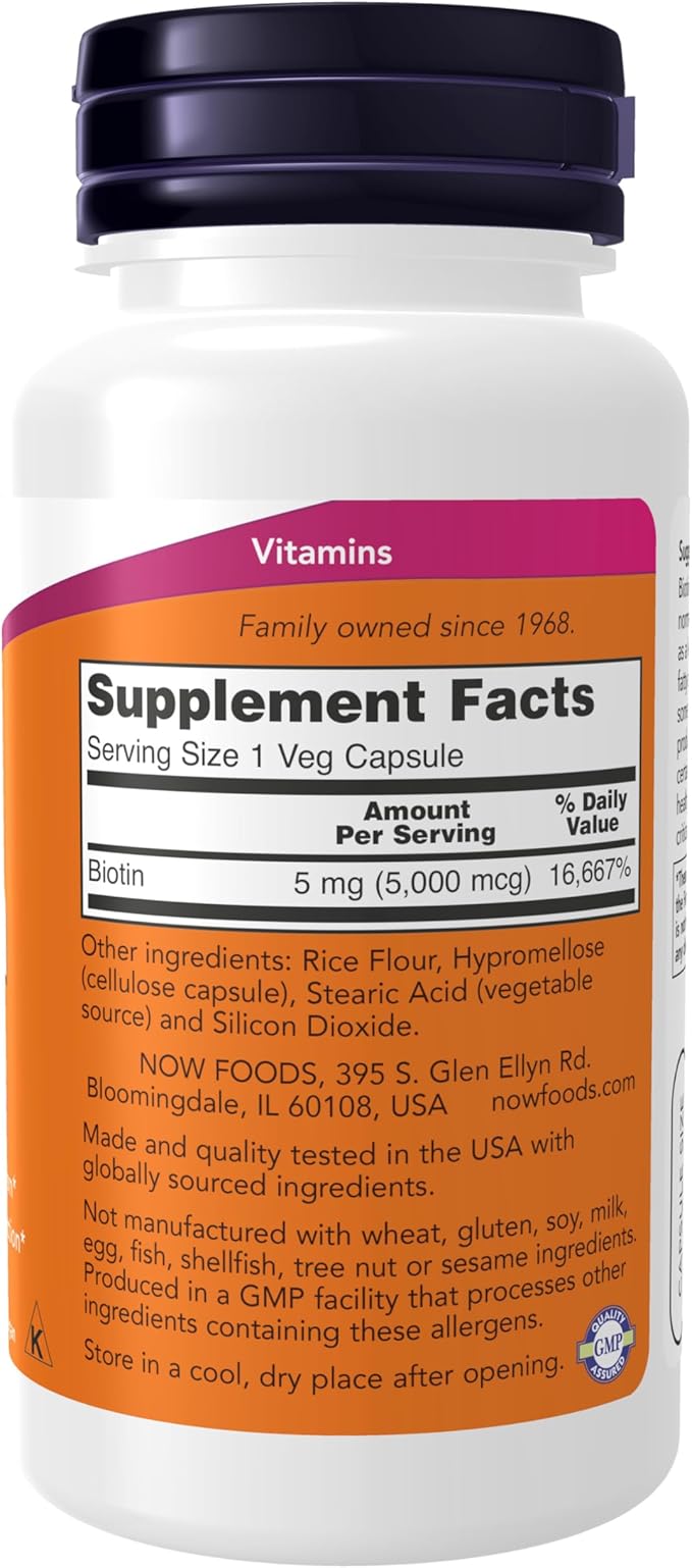 NOW Foods Biotin 5000mcg VCaps 60's