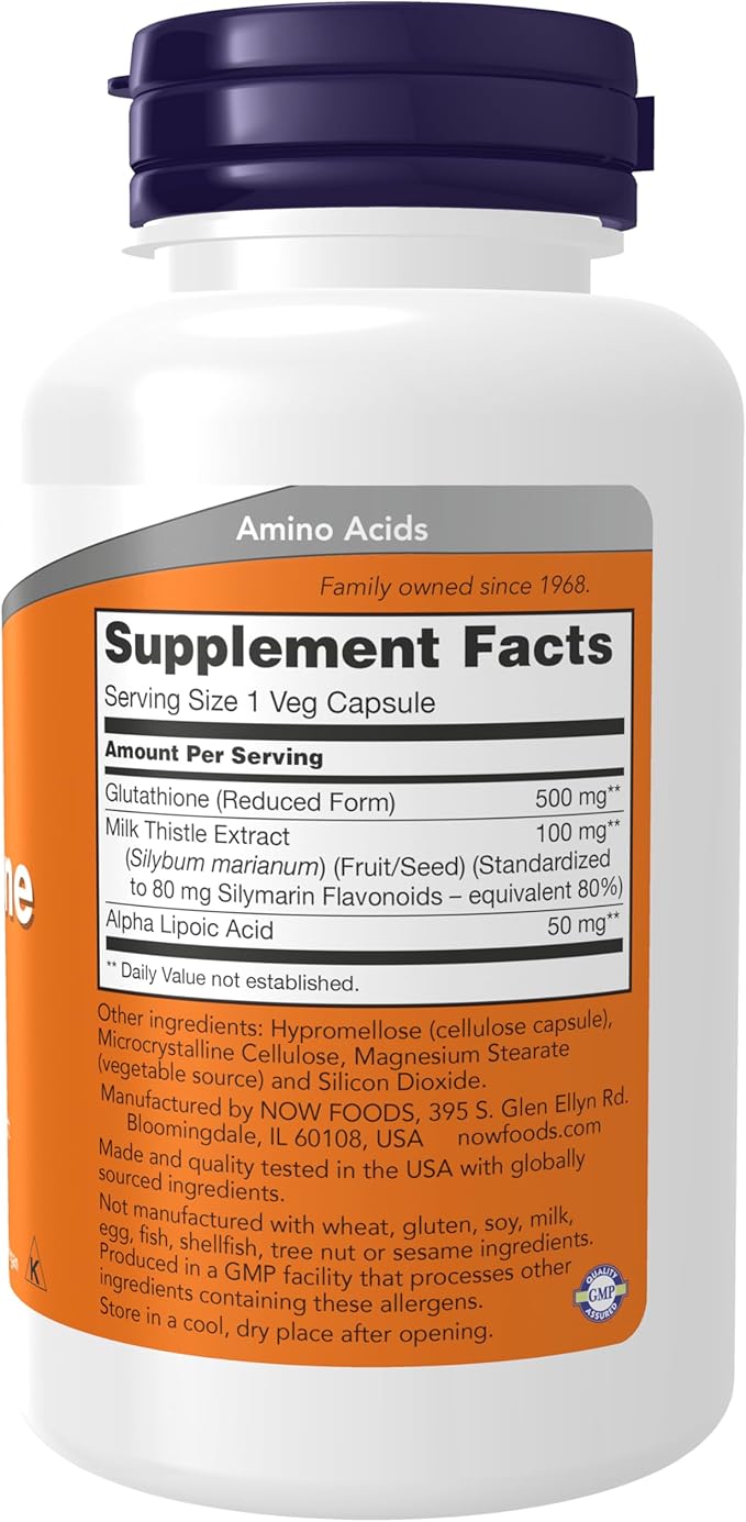 NOW Foods Glutathione 500mg - 60 Capsules