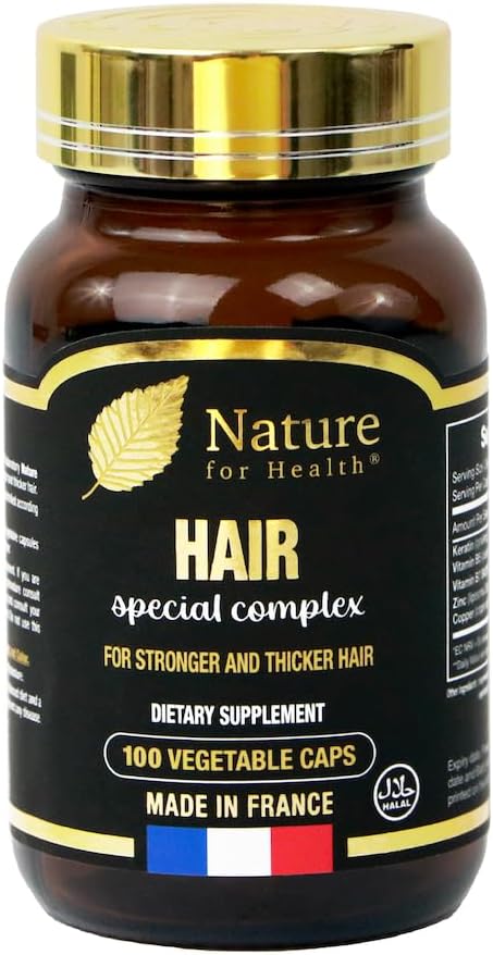 Hair Special Complex - Dietary Supplement for Stronger & Thicker Hair - Keratin, Vitamins & Minerals - Sugar & Gluten-Free - Made in France - 100 Vegetable Caps