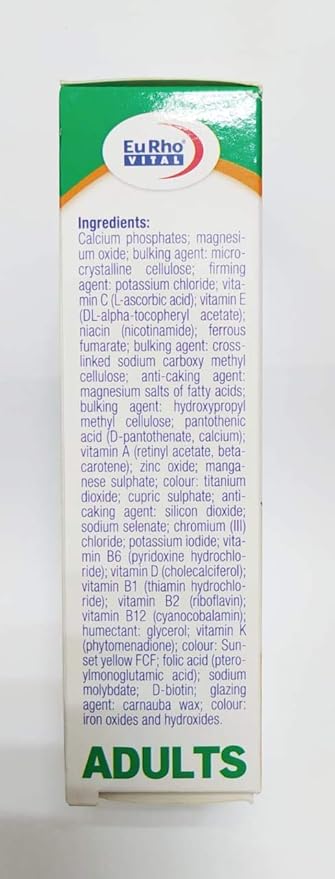 EuRho Vital A-Z Multivitamins With 24 Vitamins & Minerals For Adults - 60 Tabs