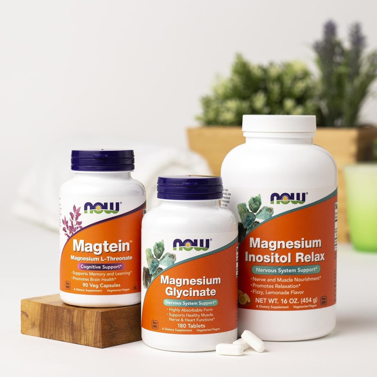 Now Foods Magnesium Glycinate Highly Absorbable Form Tablets, 180 Tablets