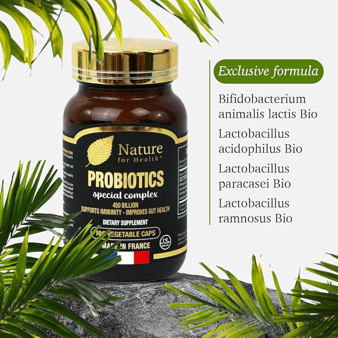 Probiotics Special Complex - Dietary Supplement Supporting Gut Health & Immunity - 4 Strains & 450 Billion - Sugar & Gluten-Free - Made in France - 100 Vegetable Caps.