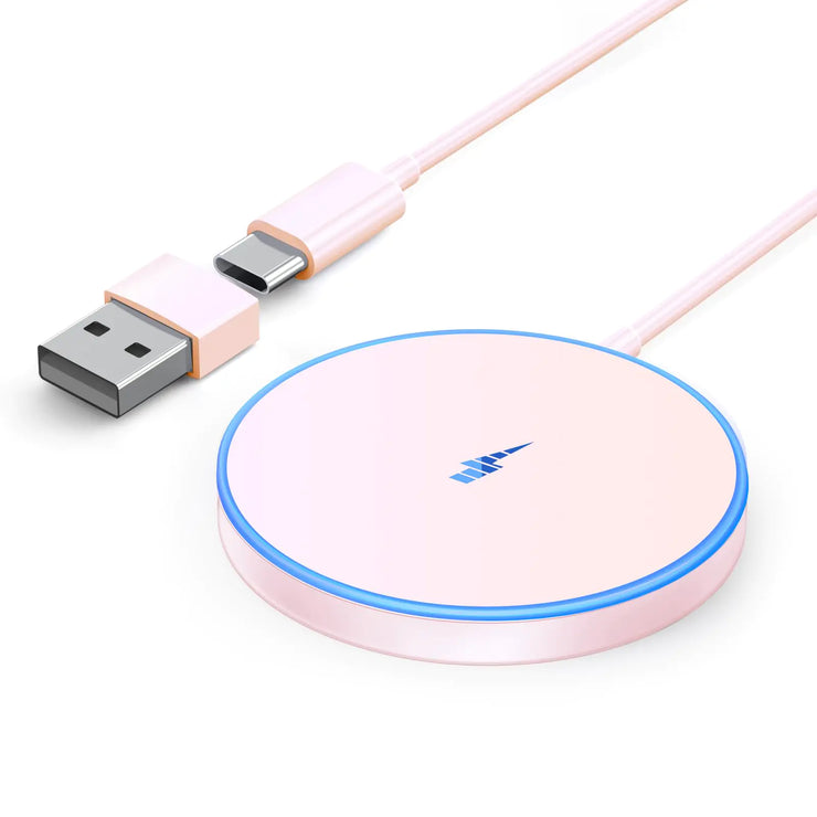 Magnetic Wireless Charger 15w Apple Mag-Safe Charger for iPhone 16 Pro Max/16 Pro/16/16 Plus/15/14/13/12 Series AirPods 3/2/Pro/Pro 2 LED Magnet Charging Pad Mag Safe Charger with Dual Charging Ports