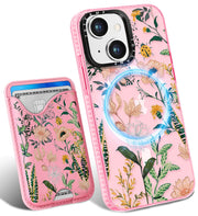 Toycamp for iPhone 15 Pro Case - Compatible with Magsafe Credit Card Holder Wallet Magnetic Cute Women Teen Girls Kawaii Girly Unique Animal Design Phone Cover for Apple 15 Pro 6.1"