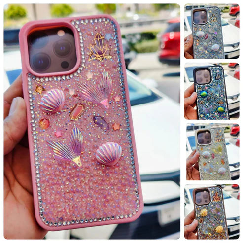 Glitter Seashell Mobile Case (pink)