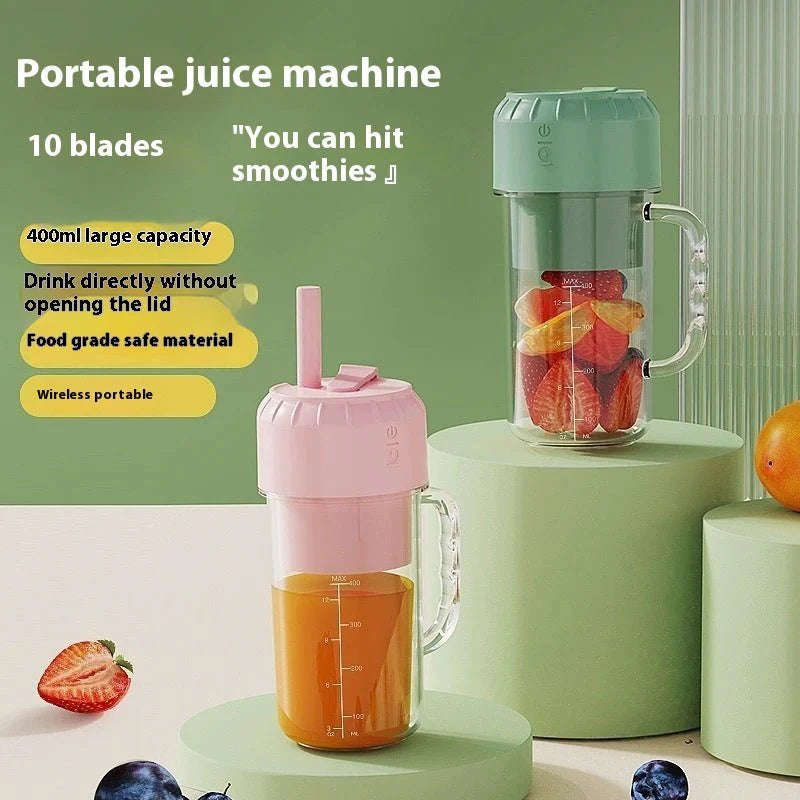 Household Multifunction Juicer Portable Charging Small ( avocado green )