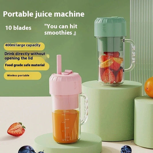 Household Multifunction Juicer Portable Charging Small ( avocado green )