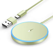 Magnetic Wireless Charger 15w Apple Mag-Safe Charger for iPhone 16 Pro Max/16 Pro/16/16 Plus/15/14/13/12 Series AirPods 3/2/Pro/Pro 2 LED Magnet Charging Pad Mag Safe Charger with Dual Charging Ports