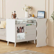 Wooden Buffet Locker With Drawers And Shelves