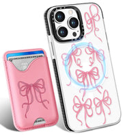 Toycamp for iPhone 15 Pro Case - Compatible with Magsafe Credit Card Holder Wallet Magnetic Cute Women Teen Girls Kawaii Girly Unique Animal Design Phone Cover for Apple 15 Pro 6.1"