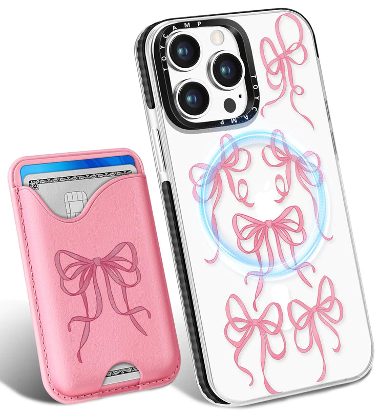 Toycamp for iPhone 15 Pro Case - Compatible with Magsafe Credit Card Holder Wallet Magnetic Cute Women Teen Girls Kawaii Girly Unique Animal Design Phone Cover for Apple 15 Pro 6.1"