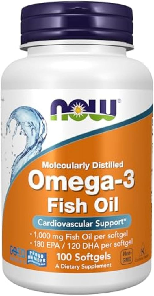 Omega3, Molecularly Distilled, 100 Softgels, Now Supplements