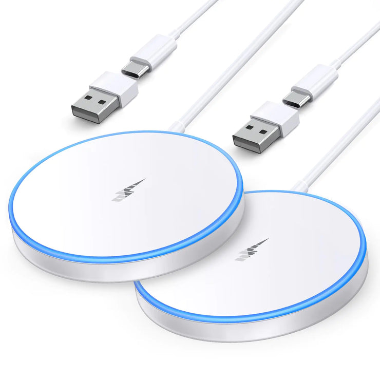 Magnetic Wireless Charger 15w Apple Mag-Safe Charger for iPhone 16 Pro Max/16 Pro/16/16 Plus/15/14/13/12 Series AirPods 3/2/Pro/Pro 2 LED Magnet Charging Pad Mag Safe Charger with Dual Charging Ports