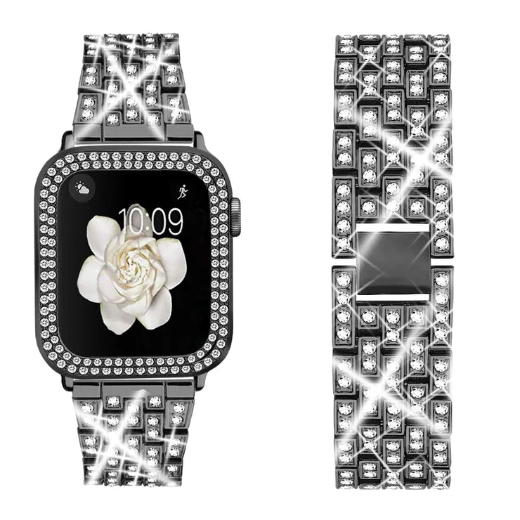 Compatible for Apple Watch Ultra Band 49mm 46mm 45mm 41mm 38mm 40mm 42mm 44mm with 2 Pack Bling Crystal Diamonds Case Cover, iwatch SE Series Ultra 2 10/9/8/7/6/5/4/3/2/1 Bands for Women