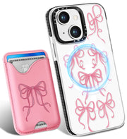 Toycamp for iPhone 15 Pro Case - Compatible with Magsafe Credit Card Holder Wallet Magnetic Cute Women Teen Girls Kawaii Girly Unique Animal Design Phone Cover for Apple 15 Pro 6.1"