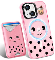 Toycamp for iPhone 15 Pro Case - Compatible with Magsafe Credit Card Holder Wallet Magnetic Cute Women Teen Girls Kawaii Girly Unique Animal Design Phone Cover for Apple 15 Pro 6.1"